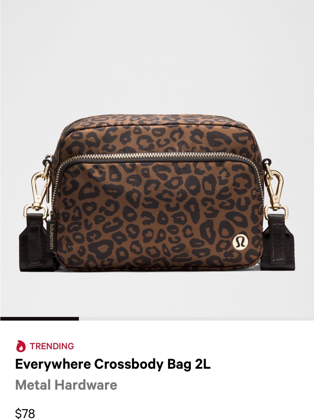 NEW! Everywhere Crossbody Bag 2L *Metal Hardware leopard - Picture 7 of 9